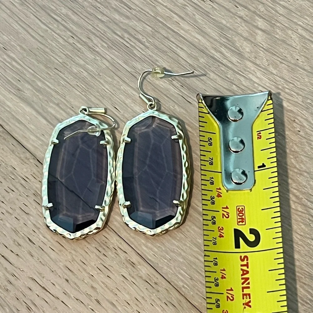 Kendra Scott Blue and Gold Drop Earrings - Picture 4 of 4